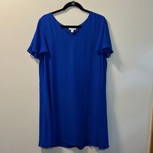 C est 1946 Women’s Blue Flutter Sleeve Dress Size L
